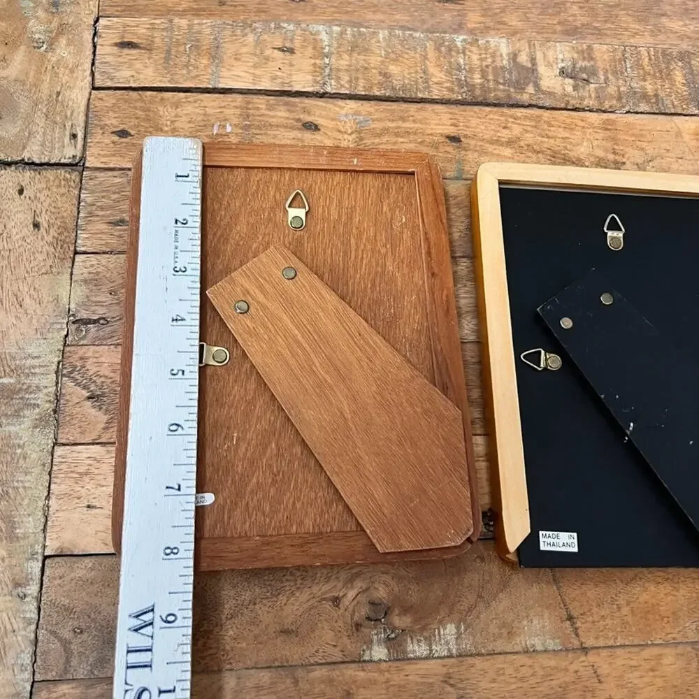 Vintage Teak Wood Photo Frames 6.5 x 4.5 Made In Thailand MCM